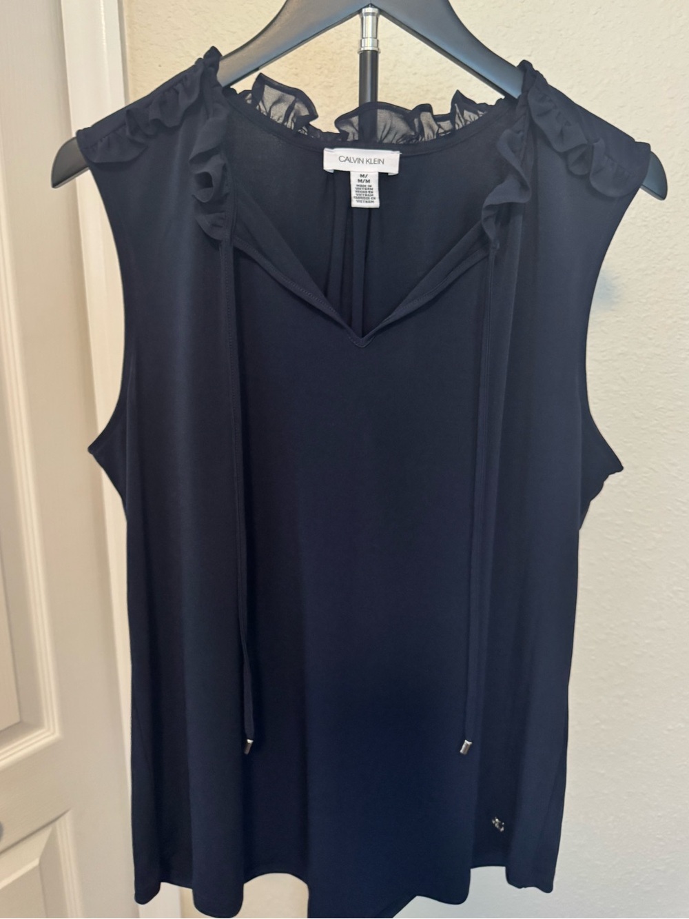 Sleeveless Navy Top